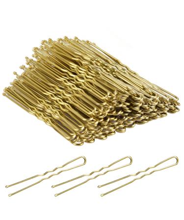 U Shaped Hair PinsTsMADDTs 100 Pcs Blonde Bun Hair Pins for Women Girls with Box (Golden 2.4 inch) 100 Count (Pack of 1)