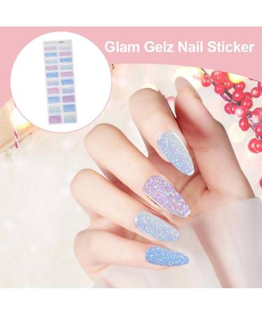 Gel Nail Wraps | Glitter Nail Stickers for Gel Polish Gel Nail Strips Manicure with Nail Lamp Semi Cured Nail Gel Polish Wraps Set for Home Nail Curing N036 - Buy Online on GoSupps.com