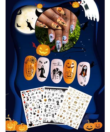 Halloween Nail Art Glitter Stickers Decoration Kit - 3 Boxes Holographic Sequins & Acrylic Decals for DIY Halloween Nails - Buy Online on GoSupps.com