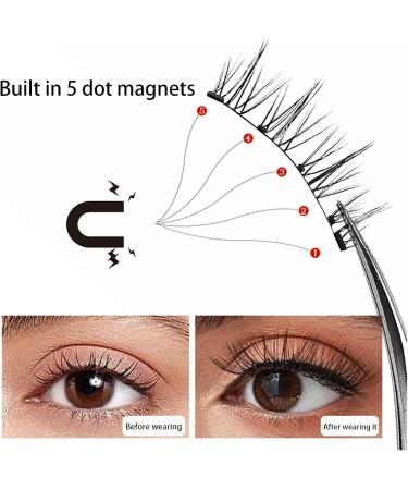 Magnetic Eyelashes Natural Look 2 Pairs Magnetic False Eyelashes No Glue or Eye Liner Needed | False Eyelashes Extension Kit Long-Lasting Eye Makeup Cosmetic for 3D Eye Look - Buy Online on GoSupps.com