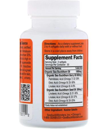 Sea Buckthorn Oil Blend - Omega-7 Complete Softgels - 120 Count - Buy Online on GoSupps.com