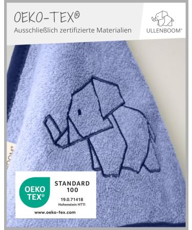 Ullenboom Hooded Towel for Babies - 100% Cotton Oeko-Tex Certified 75x75 cm Blue Bath Towel & Bathrobe for Kids Up to 3 Years - Buy Online on GoSupps.com