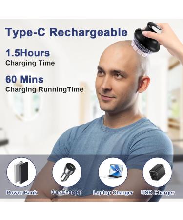 Eurobuy Hair Clippers Men Waterproof Circular Cordless Hair Trimmer Rechargeable LED Display Mini Portable Hair Cutter with 2 Guide Combs - Buy Online on GoSupps.com