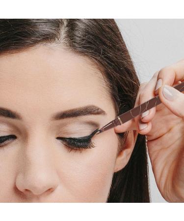 Double Edge Lower Lash | Waterproof Liquid Liner Pencil Three Colours Choices Eyeliner Pencil for Makeup Beginners Liquid Pencil with Bifurcated Brush Head Pochy Brown Coffee - Buy Online on GoSupps.com