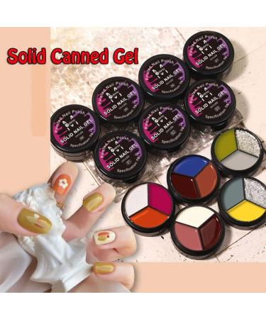 Hot Nail Manicure Soak Off Gel Easy To Use At Will Pre Gel Painting Gel Three-color Solid Canned Gel(04) - Buy Online on GoSupps.com