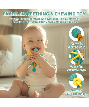 ClDy Sensory Baby Bite Ring - BPA-Free Silicone Teether & Rattle Toy for 3+ Months - Ideal for Motor Skills Development | Perfect Baby Gift - Buy Online on GoSupps.com