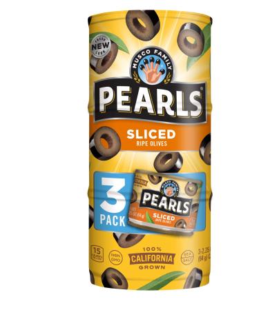 Pearls, Ripe Sliced, Black Olives, 2.25 oz, 3-Can Sleeve