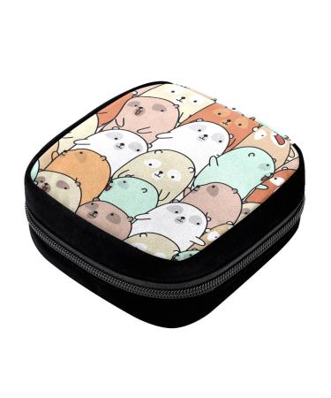 GIAPB Period Bag Sanitary Napkin Storage Bag Pad Holder for Period Makeup Pouch Animals Bear Color1132