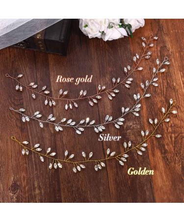 JAKAWIN Bride Rhinestone Wedding Hair Vine Crystal Headpiece - Gold Bridal Hair Accessories for Women and Girls - Buy Online on GoSupps.com