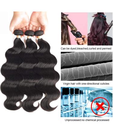 LUXEDIVA Brazilian Virgin Body Wave Hair 4 Bundles 400g/14.1oz - Natural Black 18/20/22/24 Inch Bundle Deals | 100% Unprocessed Human Hair Extensions - Buy Online on GoSupps.com