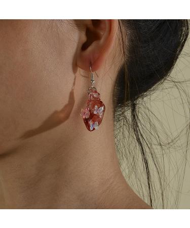 Feylie Gothic Punk Heart Dangling Earrings | Unique Asymmetrical Ear Cuffs for Halloween Party - Buy Online on GoSupps.com