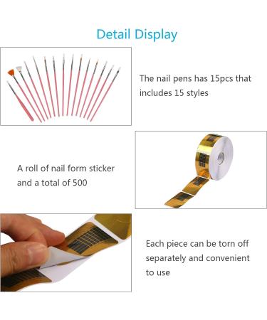 Katoom 515 Pcs Self-Adhesive Nail Stencils - Golden Gel Nail Extension Templates for Perfect Nail Art - Buy Online on GoSupps.com