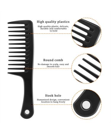 Anti-static wide tooth comb beauty salon shampoo comb suitable for thick long hair and curly hair (Two black) - Buy Online on GoSupps.com