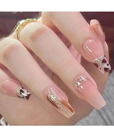 Temperament Enhancement Nail Patch Hand-Made Nail Dressing Customized Nail Plate Wearable Advanced Long Autumn and Winter Leopard Print New Students (10-Piece Pack) (Size : S) Small - Buy Online on GoSupps.com