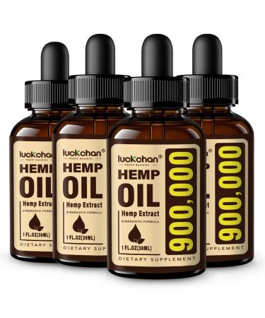 LUCKCHAN Organic Oil Drop C02 Extraction Vegan Non-GMO - Natural Tincture Drops 4-Pack