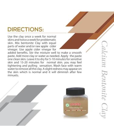 Indian Healing Clay- Deep Pore Cleansing Facial & Body Mask -100% Natural Calcium Bentonite Clay (700 Grams) - Buy Online on GoSupps.com