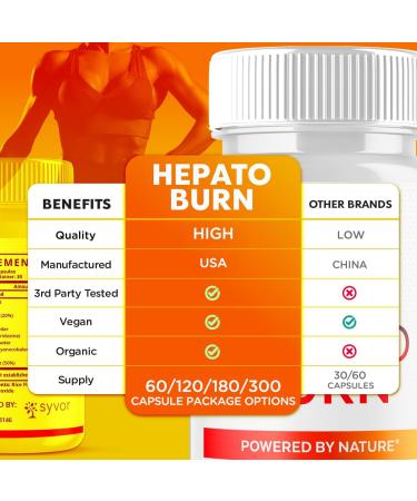 (2 Pack) Hepato Burn Capsules Official Hepato Burn Pills with All Natural Premium Ingredients Hepatoburn Energy and Fitness Vitamin Supplement Hepatoburn Lifestyle Powered by Nature (120 Capsules) - Buy Online on GoSupps.com