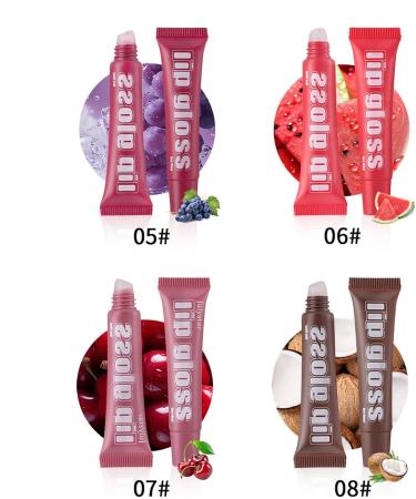  Ziennhu Set of Flavored Lip Glosses for Girls 8X Fruit Flavored Lip Oil for Dry Lips - Liquid Lip Gloss - Fruit Flavored Lip Oil - Buy Online on GoSupps.com