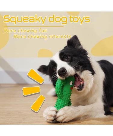 Rmolitty Indestructible Dog Toys - Durable Rubber Puppy Chewing & Squeaking Cactus Toy for Small to Medium Dogs - Buy Online on GoSupps.com