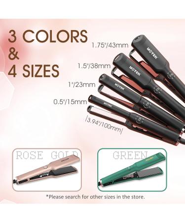 UOTEK 1.75" Ionic Hair Straightener - Portable Flat Iron for Long Hair | PTC Heating Rose Gold Finish - Buy Online on GoSupps.com