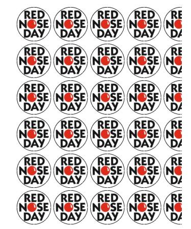 Comic Relief Red Nose x30 1.5" (3.8cm) PRE- CUT PREMIUM RICE PAPER Edible Cake Toppers 10% of each sale donated to Comic Relief registered charity 326568 - Buy Online on GoSupps.com
