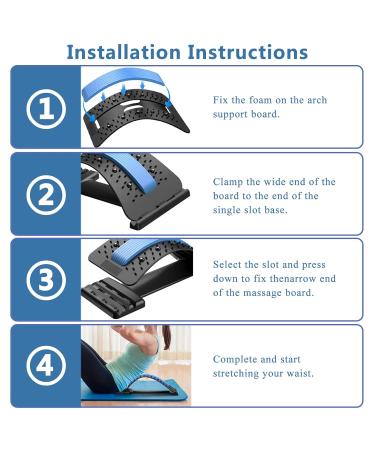UniForU Back Stretcher Lumbar Stretcher Multi-Level Lumbar Stretching Device with Accupressure Points (Blue) - Buy Online on GoSupps.com