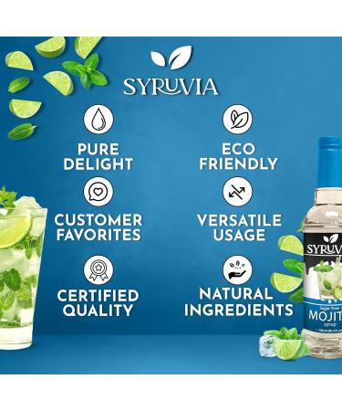 Syruvia Mojito Sugar-Free Syrup - 0 Calorie - Premium Flavoring Syrup for Tea Italian Sodas Beverages Desserts Ice Cream Cocktails & Mocktails - Kosher Gluten Free - 25.4 fl oz. Sugar-Free Mojito - Buy Online on GoSupps.com