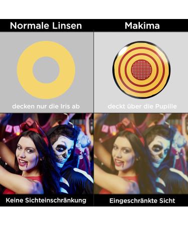 Buy Top-Quality Orange Red Makima Cosplay Contact Lenses - Chainsaw Man | Free Lens Tank | International Shipping - Buy Online on GoSupps.com