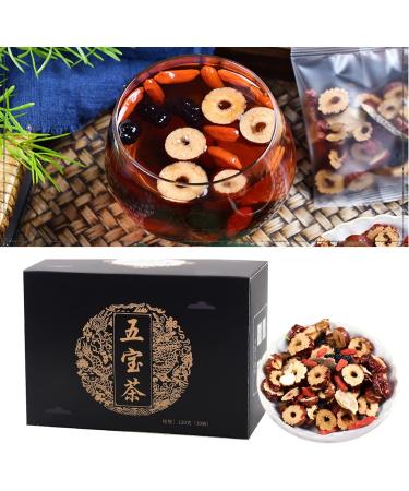  Gavigain Five Treasures Tea Natural Organic Flower Tea Additive-Free Green Food Herbal Tea Long-Lasting Kidney Nourishment Late Night Tonic Health Care Tea 150g - Buy Online on GoSupps.com