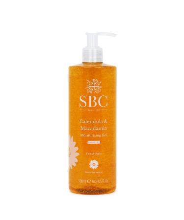 SBC Skincare Calendula & Macadamia Moisturising Gel - 500ml | Lightweight Face And Body Moisturiser For Dry Or Irritated Skin | Moisturising Body Lotion | Vegan Friendly