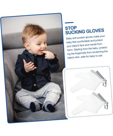 Toyvian Anti-Eating Gloves - Stop Thumb Sucking Kit for Babies and Kids | Infant Thumb Sucking Protector | Child Nylon Gloves - White 12x7cm (1 Pair) - Buy Online on GoSupps.com