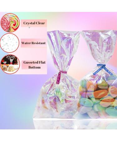 Cellophane Sweet Bags 100 Pcs 13x18cm Cellophane Party Bags with 100 Pcs Colored Twist Ties for Candy Treat Cookie Kids Party Gift Bags - Buy Online on GoSupps.com