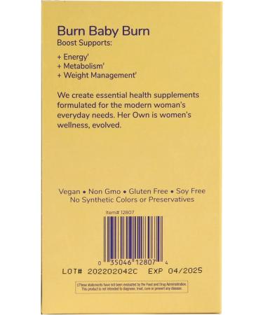 her own Boost Helps Boost Energy Supports Metabolism Proprietary Thermogenic Blend Green Tea Leaf Extract Gluten and Soy Free Vegan 60 Capsules 30 Servings Small Multi - Buy Online on GoSupps.com