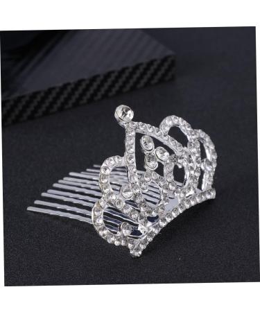 FRCOLOR Girls Crown Comb Rhinestones Child White Jewelry Metal Hair Barrettes - Buy Online on GoSupps.com