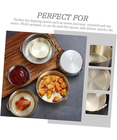 Milisten 3pcs Sauce Dish Round Serving Plate Sauce Container Soy Dipping Bowls Appetizer Dish for Home Household Sauce Serving Dish Appetizer Plate Stainless Steel The Dish Korean re-usable 8X8CMx3pcs Goldenx3pcs - Buy Online on GoSupps.com