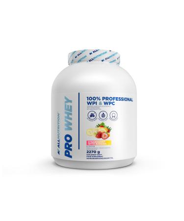 ALLNUTRITION Pro Whey Protein Isolate Concentrate Nutrition Powder Vitamins with BCAA Glutamine Amino Acids and EAA Sugar Free Aspartame Free Banana With Strawberry 2270G