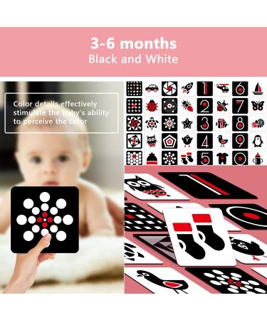 Black and White Baby Flashcards - 80 High Contrast Visual Stimulation Cards for Infant Intelligence Development | Early Memory Learning Toy for Newborns 0-12 Months - Buy Online on GoSupps.com