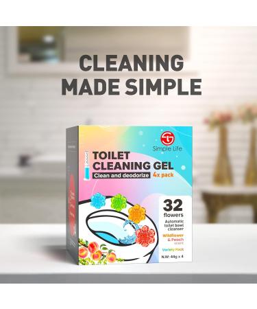 Simple Life Toilet Bowl Cleaner Gel | Fresh Flower Scent | 32 Count Variety Pack | Stops Limescale & Stains | Deodorizing Air Freshener - Buy Online on GoSupps.com