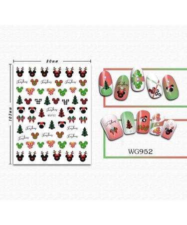 Christmas Cartoon Nail Stickers 10 Sheets Self-Adhesive Nail Decal for Kids Nail Art Decoration Design Supplies - Buy Online on GoSupps.com
