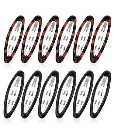 Hair Barrettes for Women 12 Pieces Oval Snap Hair Clip Vintage Flat Hair Clips Metal Tortoise Hair Clips Large Hair Snap Clips Non-slip Hair Styling Clips for Women Girls Thick Fine Thin Hair