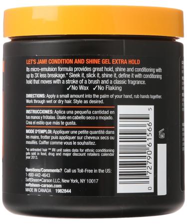 SoftSheen-Carson Dark and Lovely Let's Jam Hair Gel - Extra Hold Shining & Conditioning for All Hair Types - 14oz Value Size Perfect for Braiding & Twisting - Buy Online on GoSupps.com