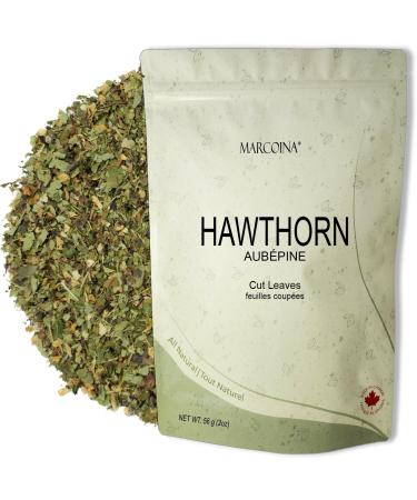Marcoina Hawthorn Leaves Herbal Tea - Caffeine-Free Cut Leaf 56g(2oz) Origin from Bulgaria Premium Quality in Resealable Bag Kosher Vegetarian Vegan Non-GMO HAWTHORN Leaves Cut 56-g. / 2-oz.