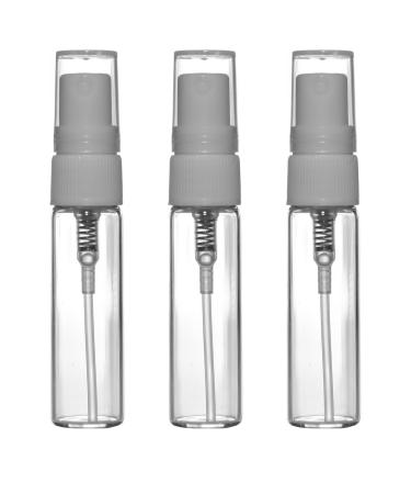 Riverrun Set of 3 Travel/Purse Glass Bottle Perfume Atomizers White Fine Mist Sprayer 4ml .14 oz (Set of 3)