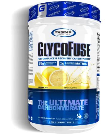 Gaspari Nutrition Glycofuse: Performance and Recovery Carbohydrate, 25g Cluster Dextrin and 1g Electrolyte and Hydration Matrix (30 Servings, Lemon Ice) Lemon Ice 1.52 Pound (Pack of 1)
