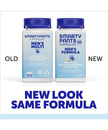 SmartyPants Men's Multivitamin with Omega-3 DHA, Zinc, Vitamins D3, C, B6, Folate, A, B12 - 30 Day Supply - Buy Online on GoSupps.com