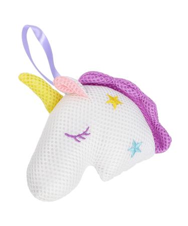 Lurrose Unicorn Bath Body Wash Sponge Bath Sponges Sponge Scrubber Toys for Kids Exfoliate Shower Pouf Face Scrubber Baby Animal Bath Sponge Loofah Girl Bath Towel Child White Pp Cotton
