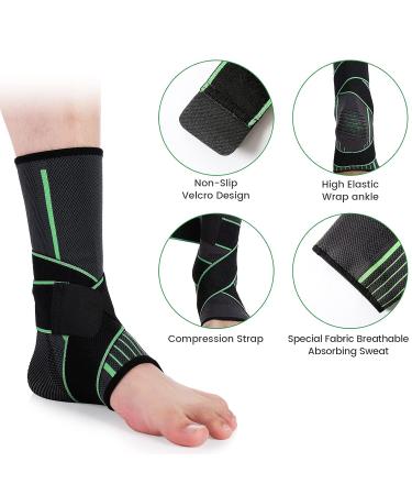 Adjustable Compression Ankle Brace - Support for Men & Women | Prevent Sprains & Injuries | Sports Protection & Swelling Relief - Buy Online on GoSupps.com