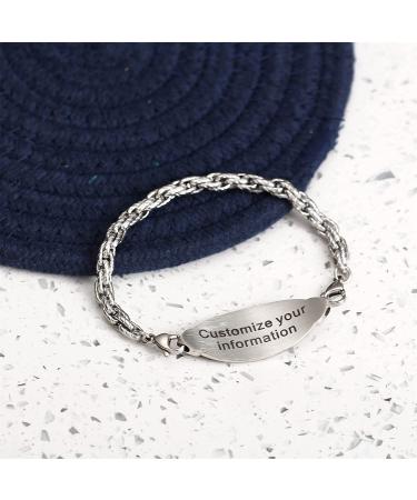 MunsteryAid Custom Medical Alert ID Bracelet for Women - Personalized Emergency Awareness Jewelry (Rose Gold, 7.5 Inches) - Buy Online on GoSupps.com