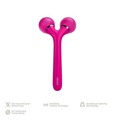 Geske SmartAppGuided Sonic Facial & Body Roller | 4-in-1 Dermaroller Device for Face & Body | Professional Facial Scooter | Defines & Shapes Skin in Magenta - Buy Online on GoSupps.com