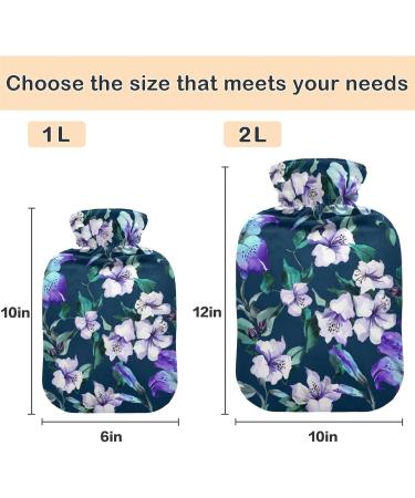NAANLE Magic Tropical Flowers 2L Hot Water Bottle Transparent Heat Bottle for Back Pain Relief & Cold Therapy | Hand & Foot Warmer - Buy Online on GoSupps.com